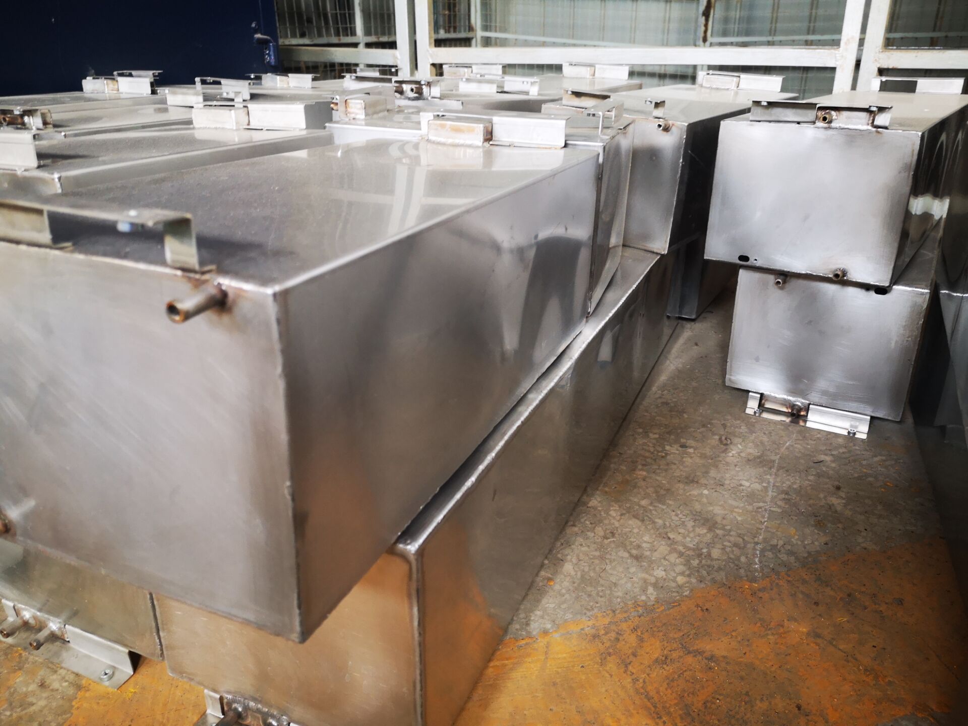 Stainless steel fireplace parts for workmanship inspection