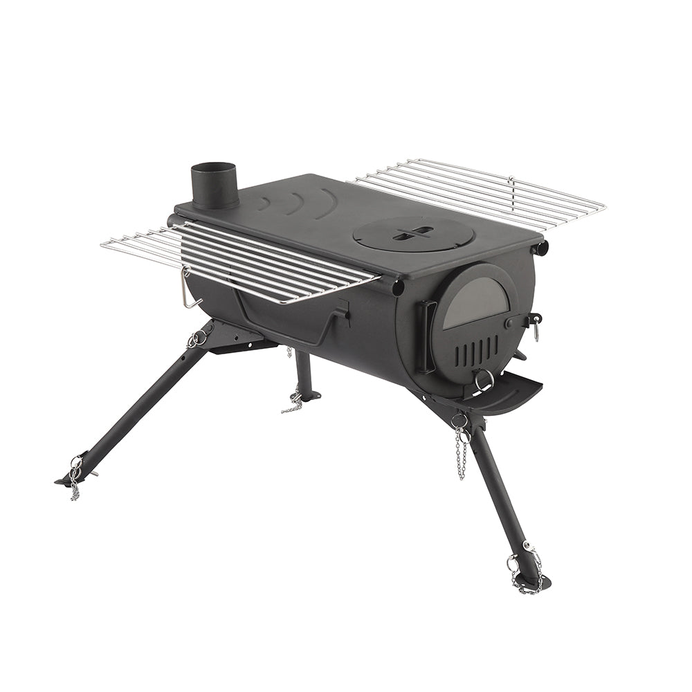 SXFireplace 05005 Portable Tent Wood Stove with Side Shelves