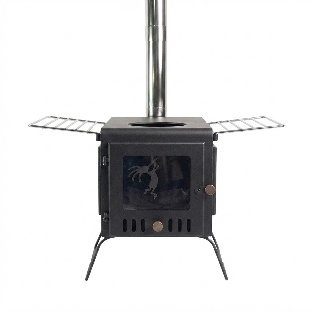 SXFireplace 07402 Camping Wood Stove with Side Shelves