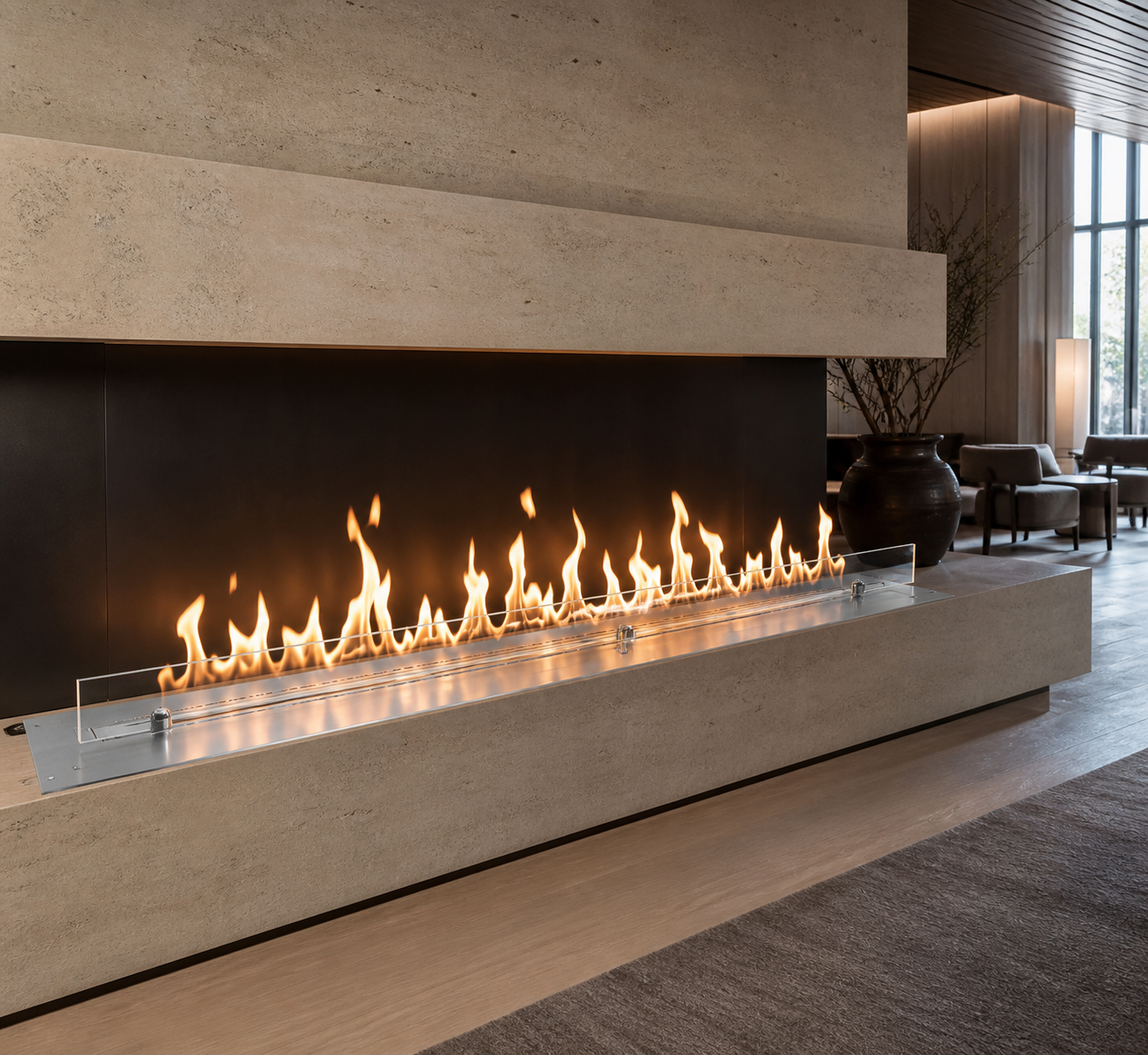 Built-in intelligent ethanol fire system