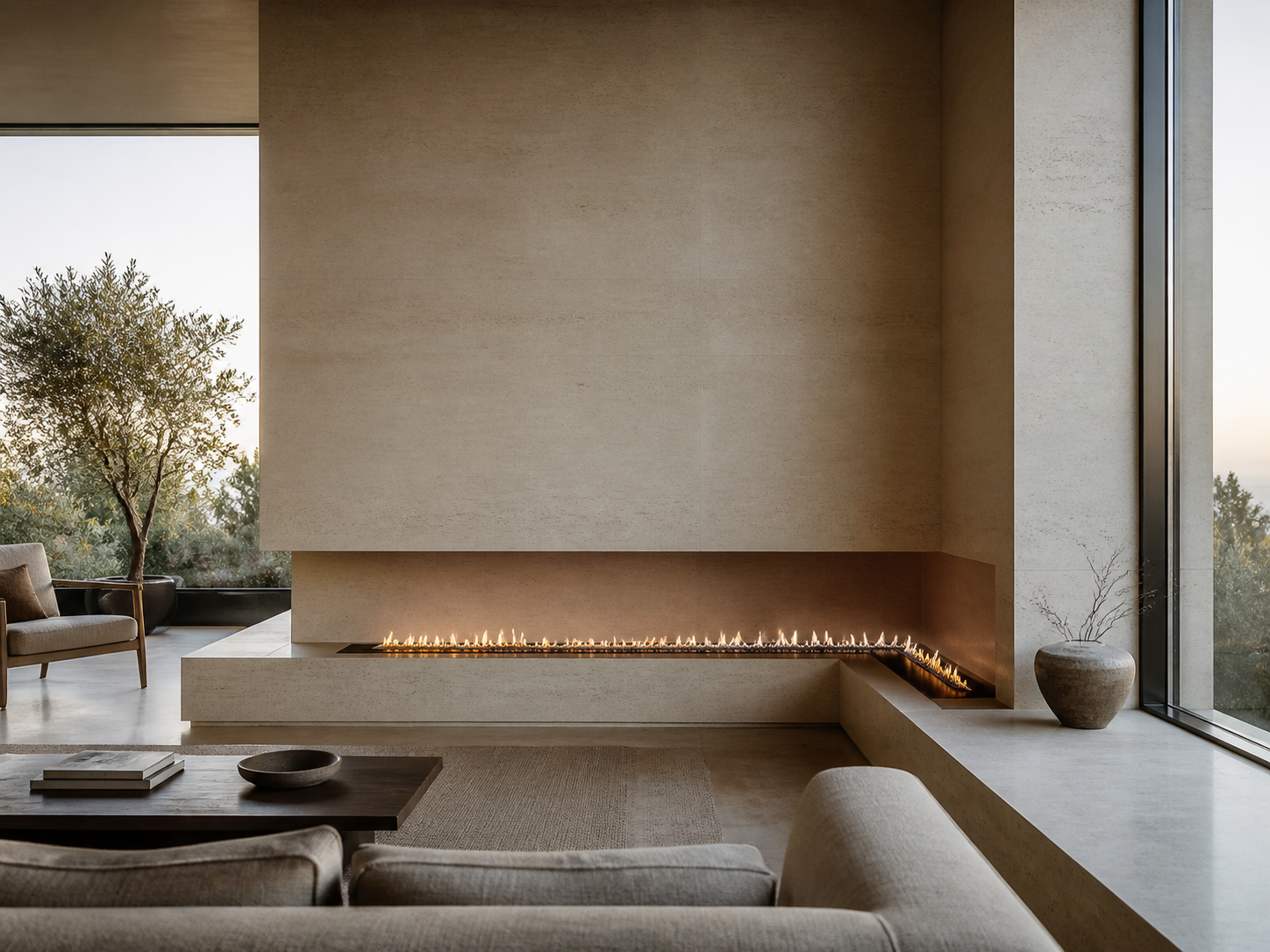 Custom L-shaped fireplace project planning