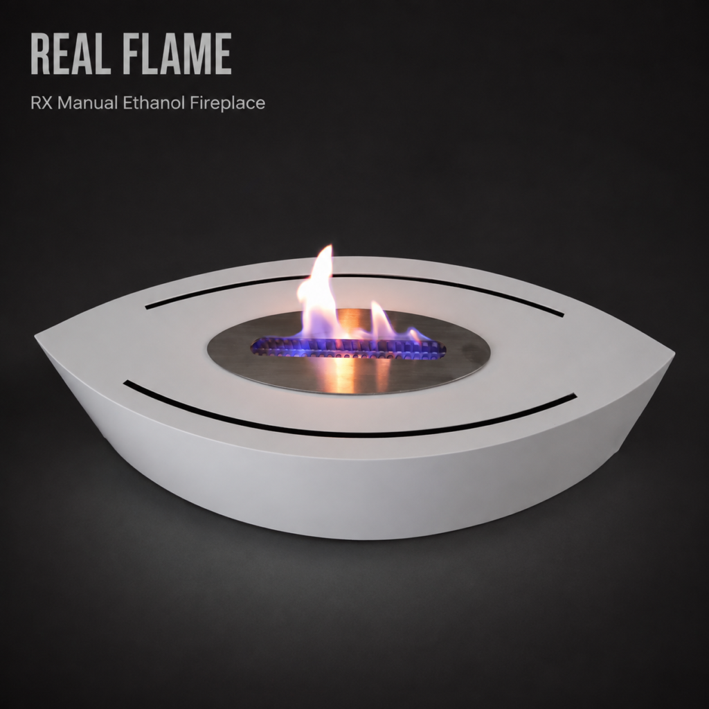 SXFireplace Boat-Shaped Manual Bioethanol Fireplace with White Body — Product view 2