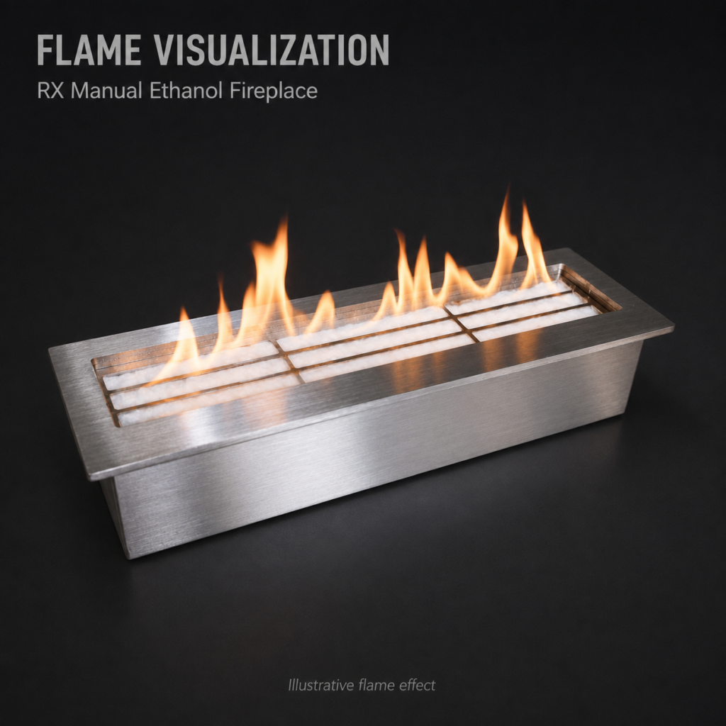 SXFireplace Stainless Steel Linear Manual Bioethanol Burner Insert — Product view 2