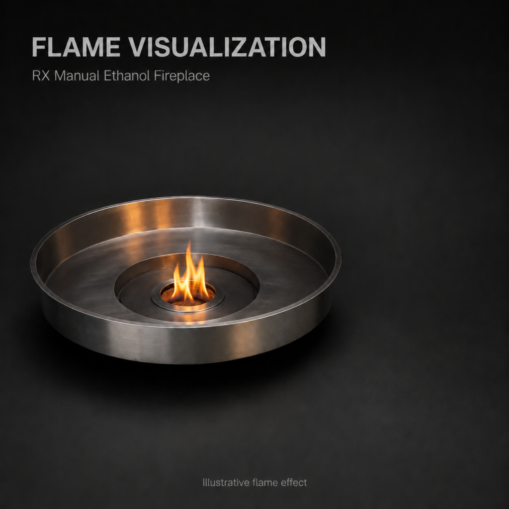 SXFireplace Round Stainless Steel Manual Bioethanol Fire Bowl with Removable Burner and Extinguishing Lid — Product view 2