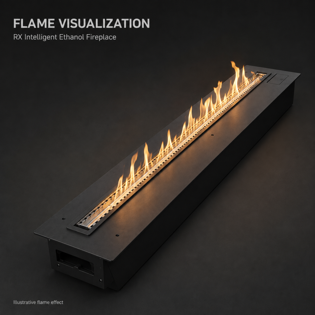 SXFireplace Long Black Linear Smart Bioethanol Burner Insert — Product view 2