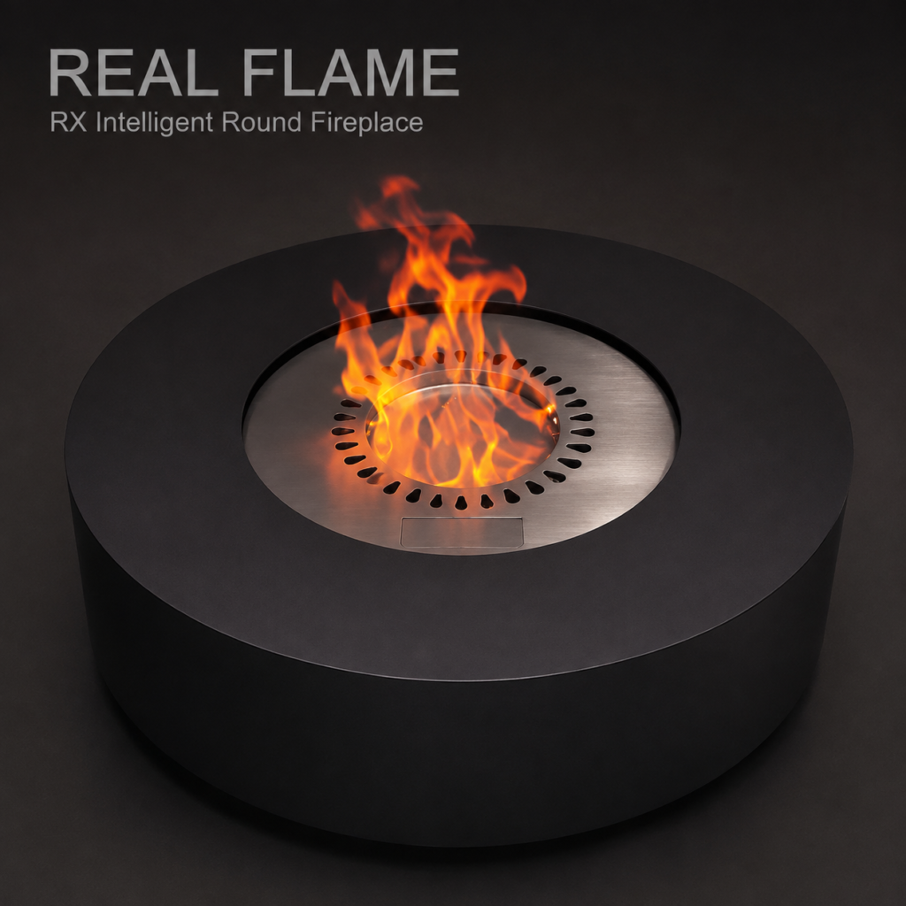 SXFireplace Black Round Smart Bioethanol Fireplace — Product view 2
