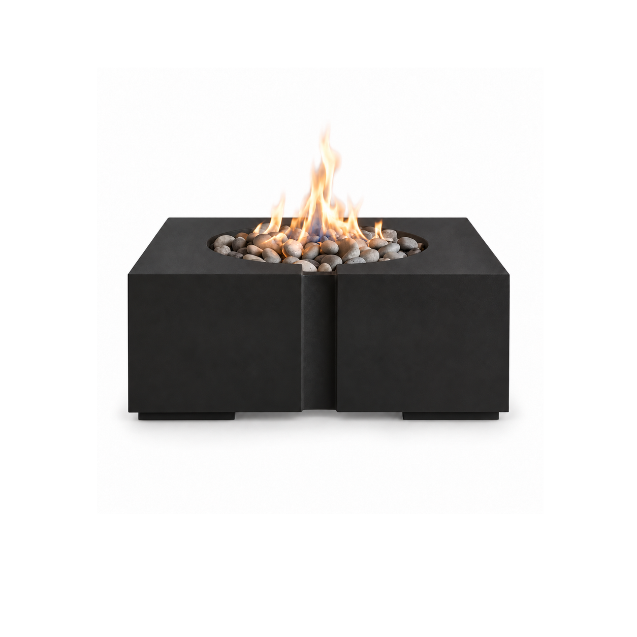 Split-Front Square Fire Table — White-background product image