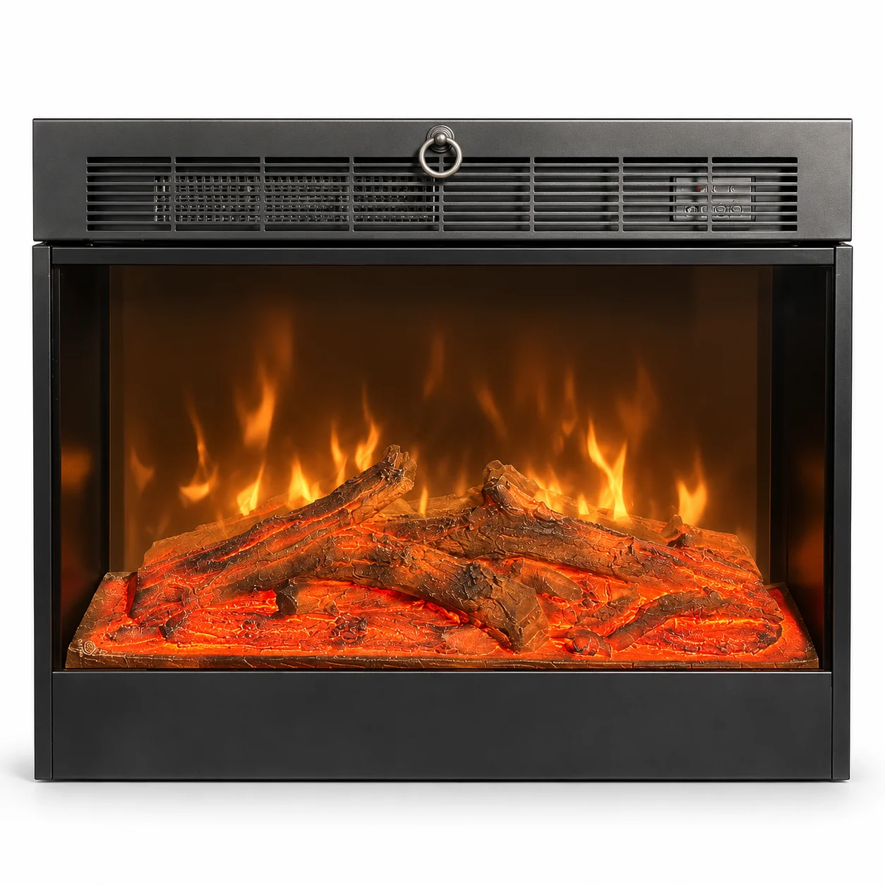 TLB-99A-2 open-front style electric fireplace insert, front product view on white