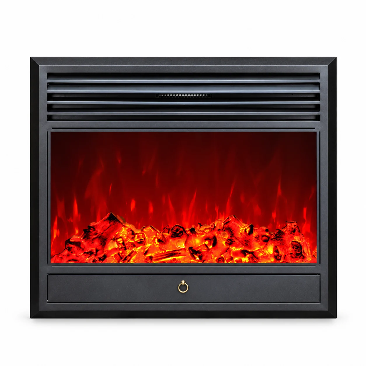 TLB-99A-7 louvered electric fireplace insert, front product view on white