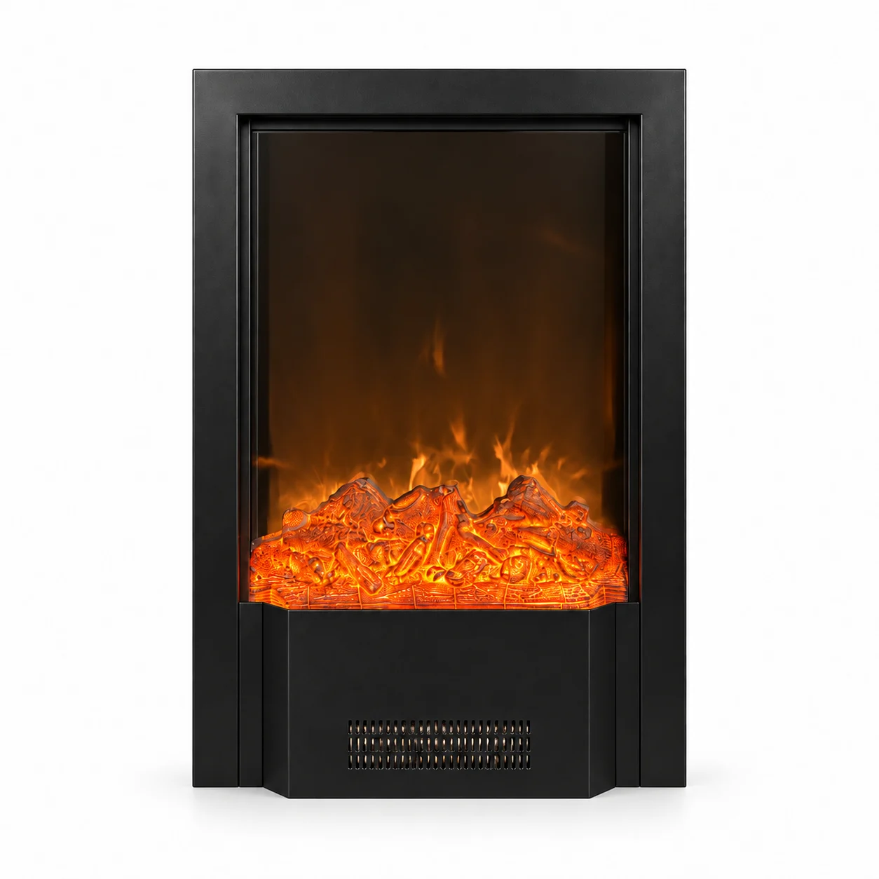 TLB-99B-10 vertical electric fireplace insert, front product view on white