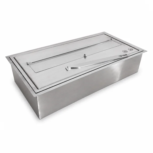 Rectangular Manual Bioethanol Insert with Flat Lid