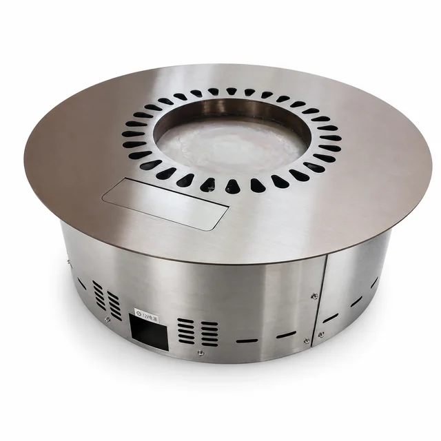 Round Smart Bioethanol Insert with Brushed Top