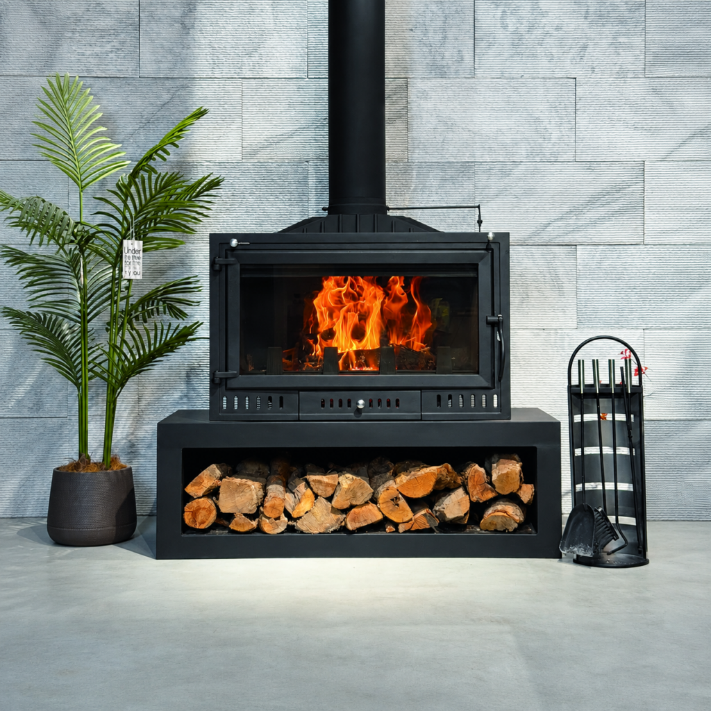 ZT900 Wood-Burning Firebox - interior scene with square framing