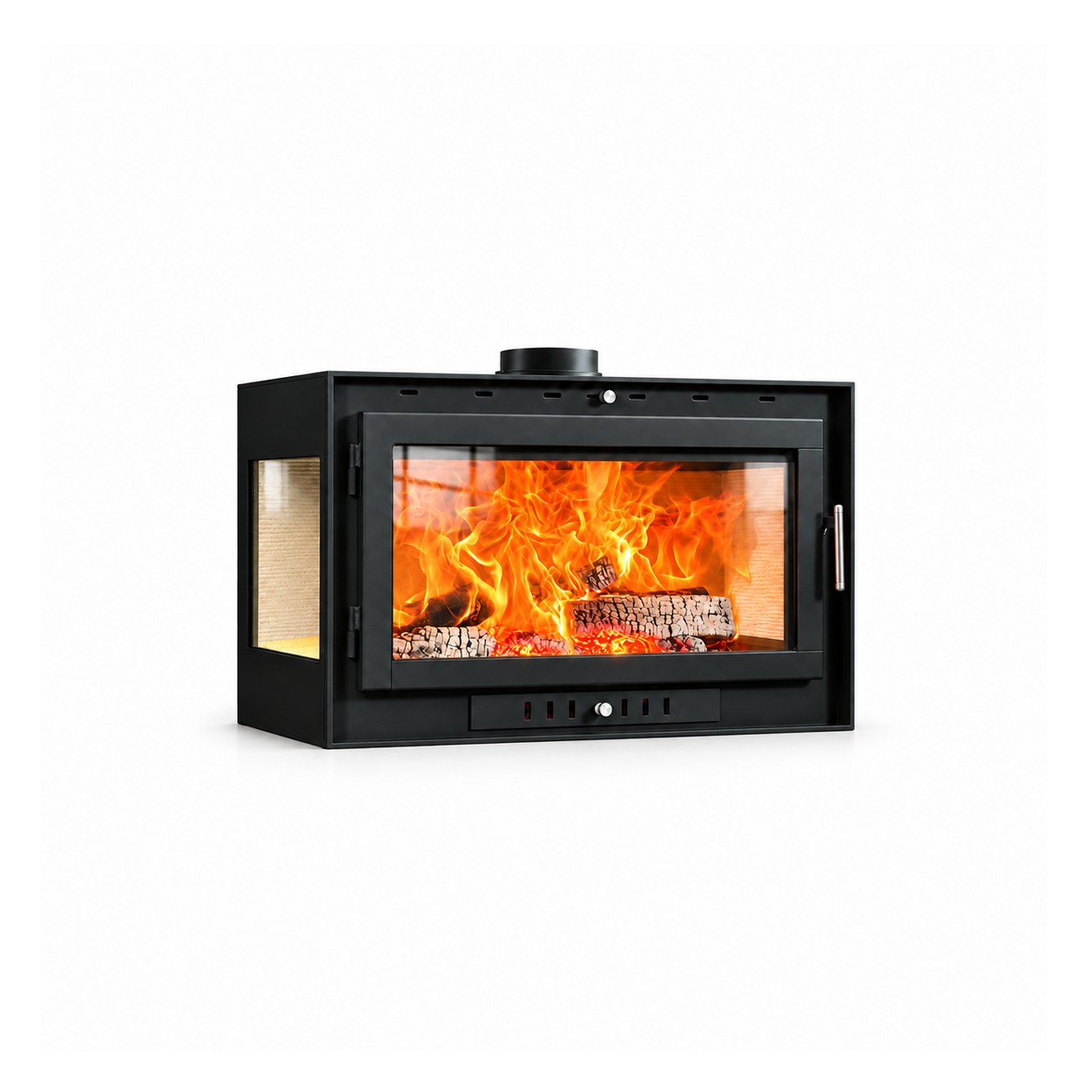 HG930 Three-Sided Wood-Burning Firebox - white background product view