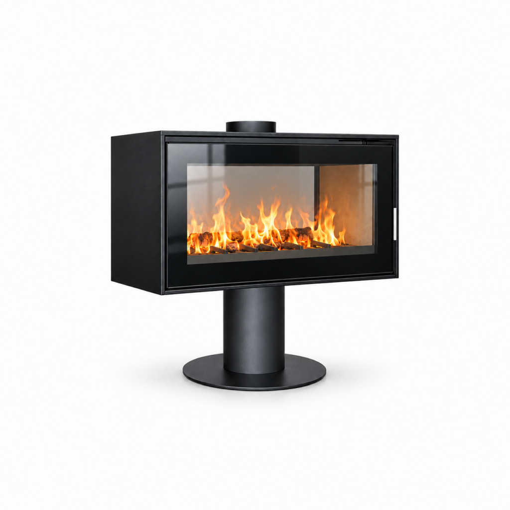 SG1050 Double-Sided Rotating Wood Stove - white background product view