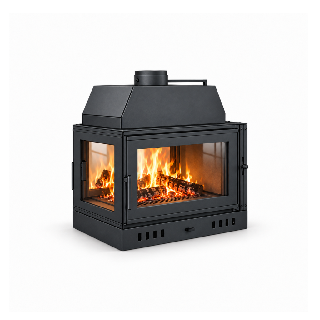 ST700 Custom Wood Fireplace Insert - white background product view