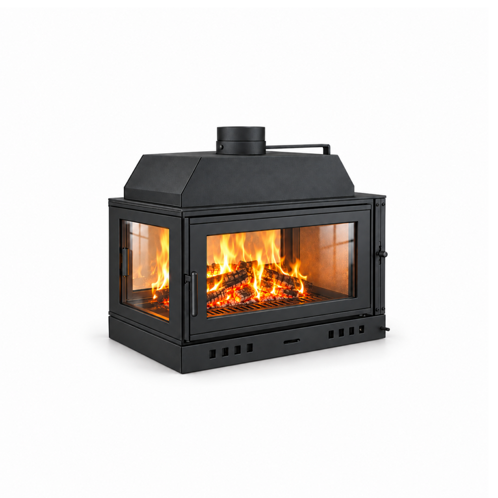 ST900 Custom Wood Fireplace Insert - white background product view