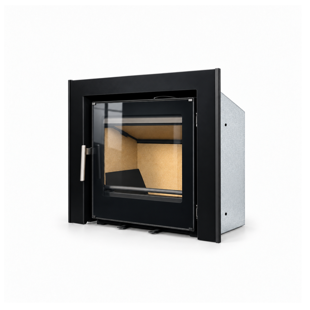 MI683 Wood Fireplace Insert - white background product view