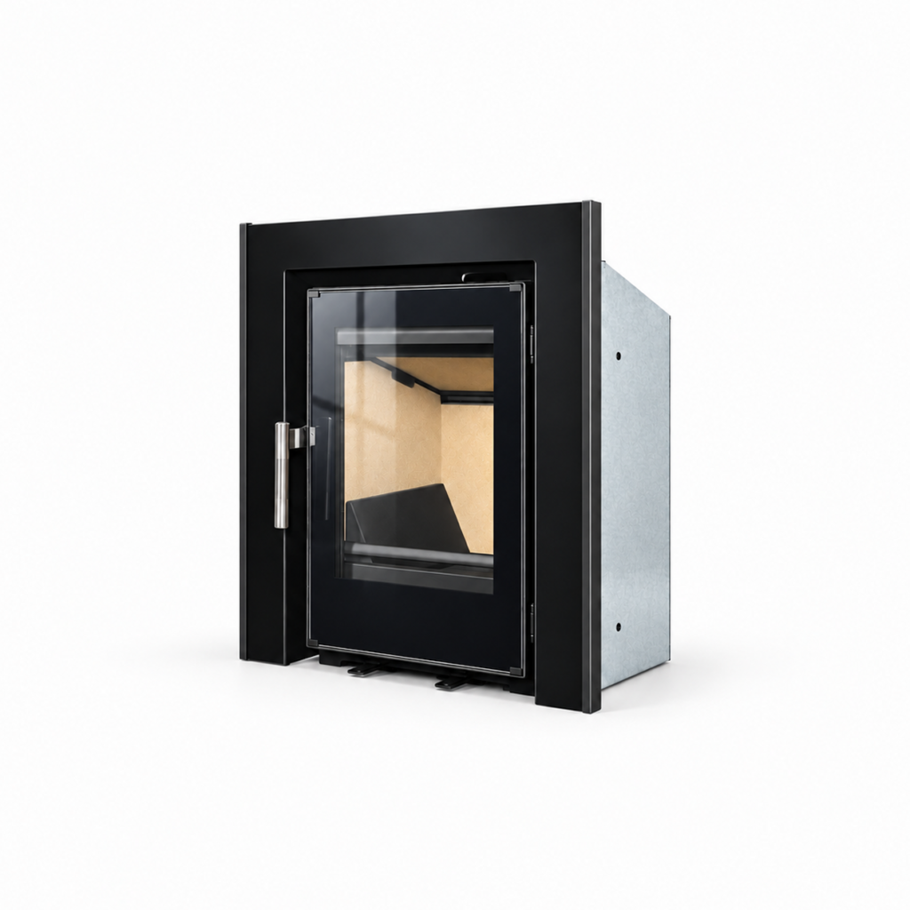 MI548 Wood Fireplace Insert - white background product view