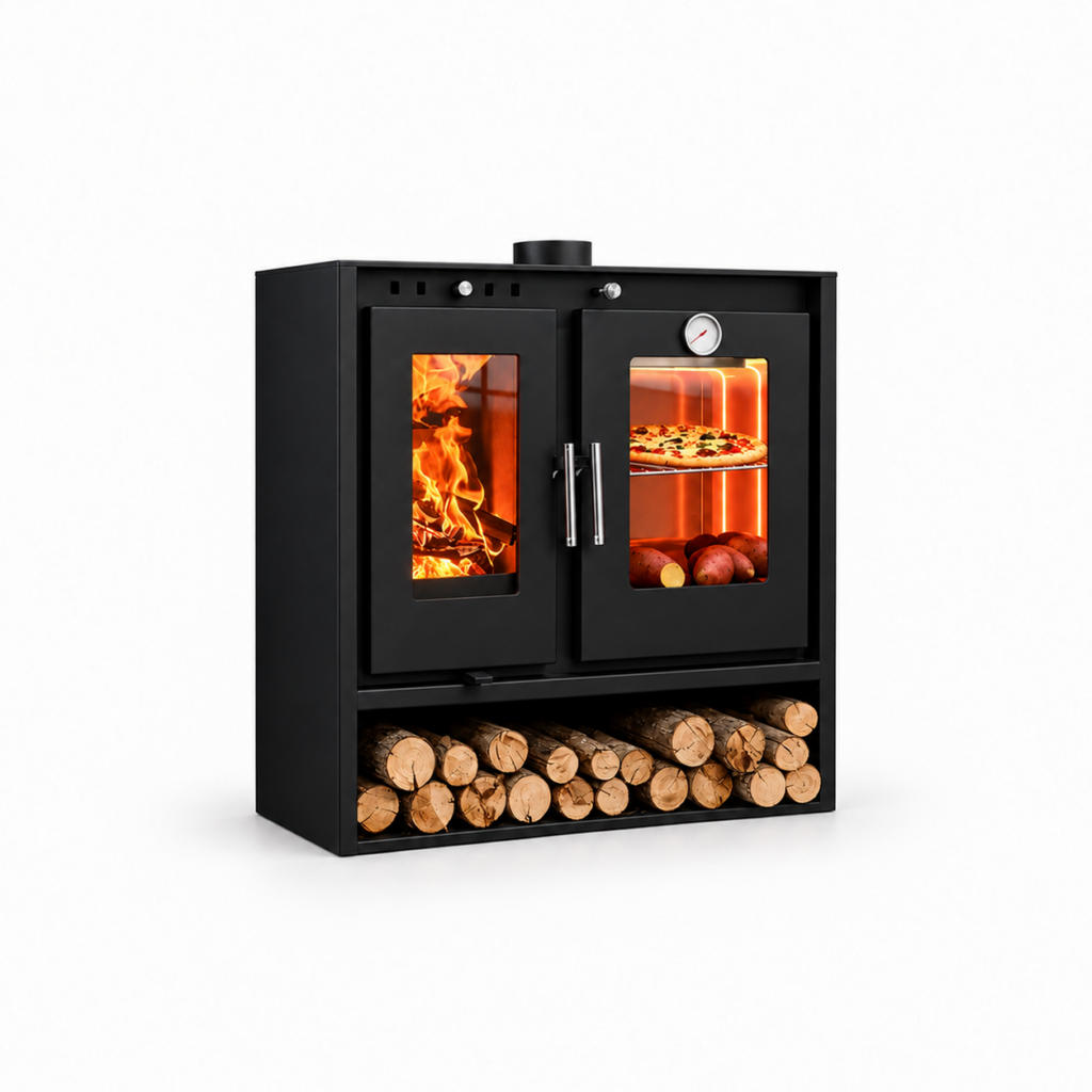 OV780 Wood Stove with Oven - white background product view