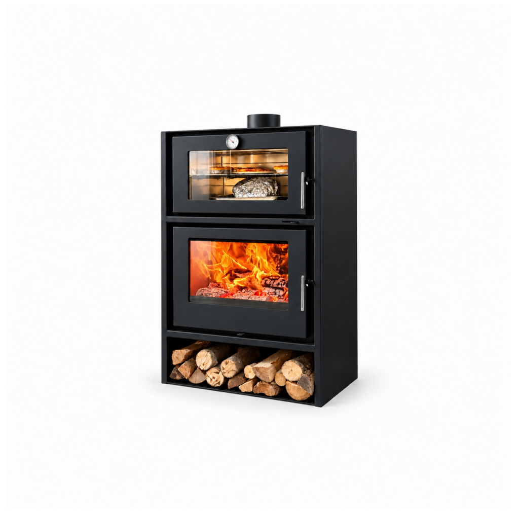 OV760 Wood Stove with Oven - white background product view