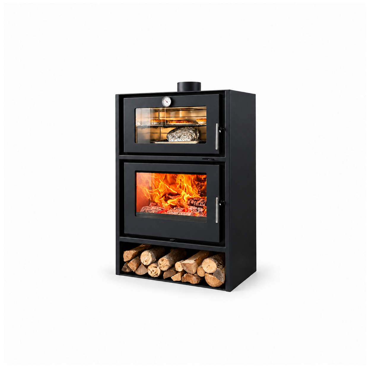 OV760 Wood Stove with Oven - white background product view