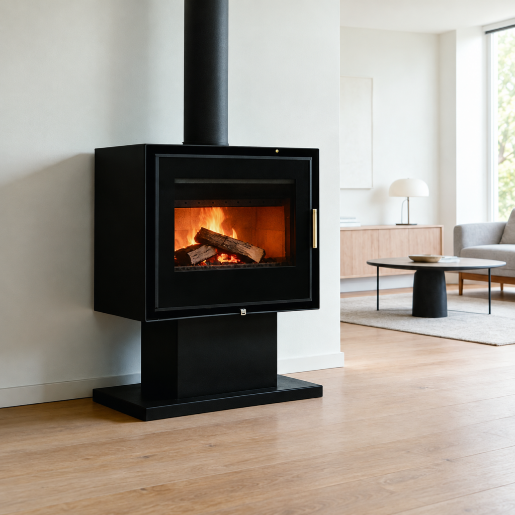 KR700 Wood Stove - interior scene with square framing