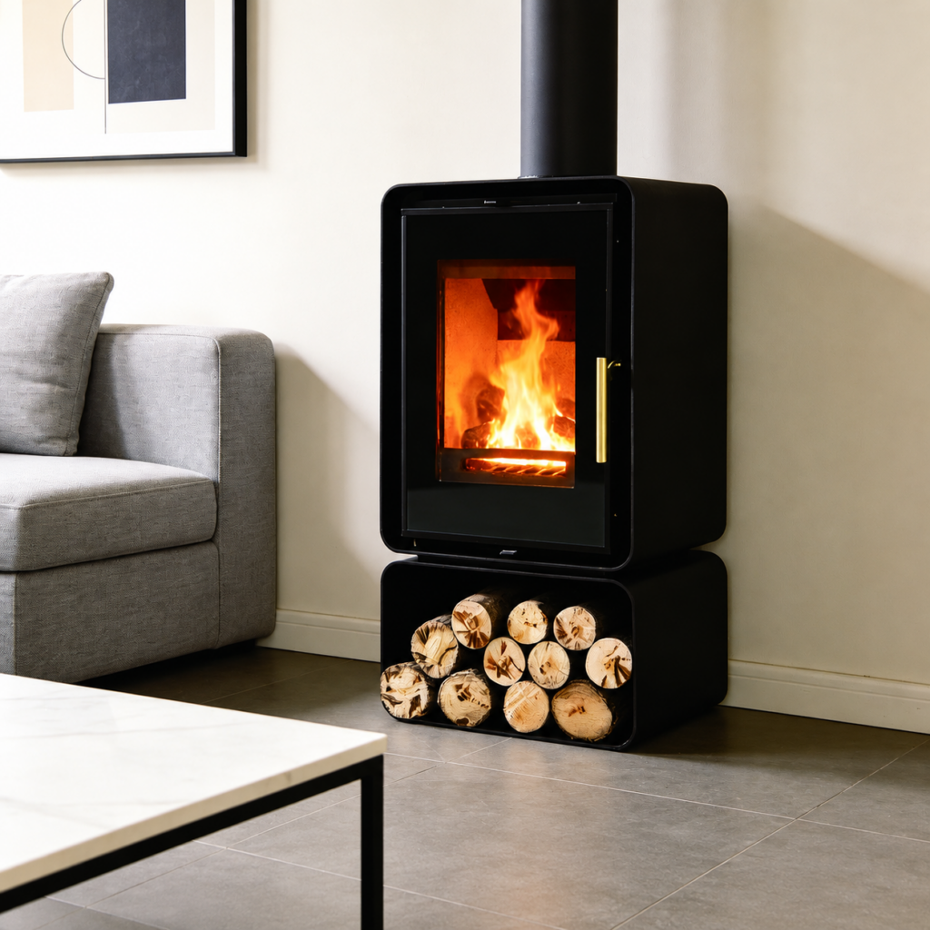 ST415 Wood Stove - interior scene with square framing