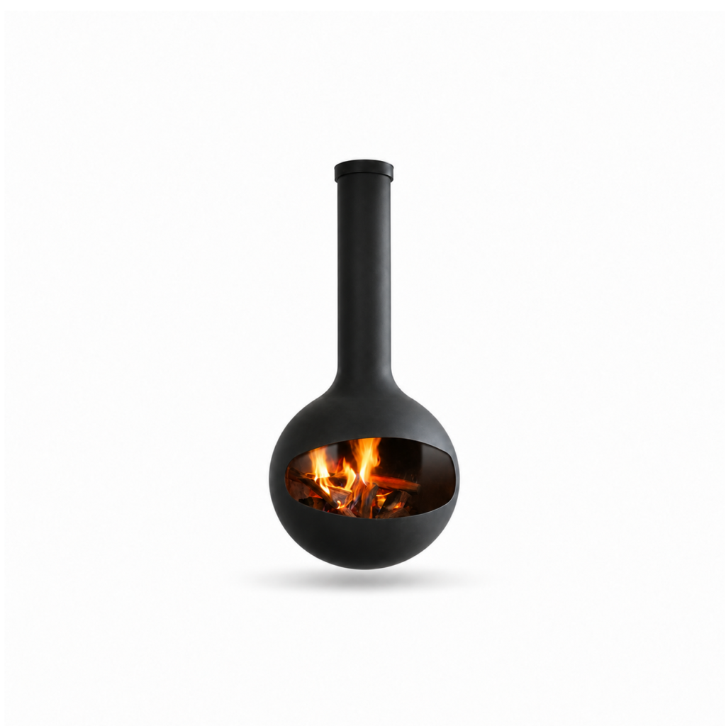 CX-2 Suspended Wood Fireplace - white background product view