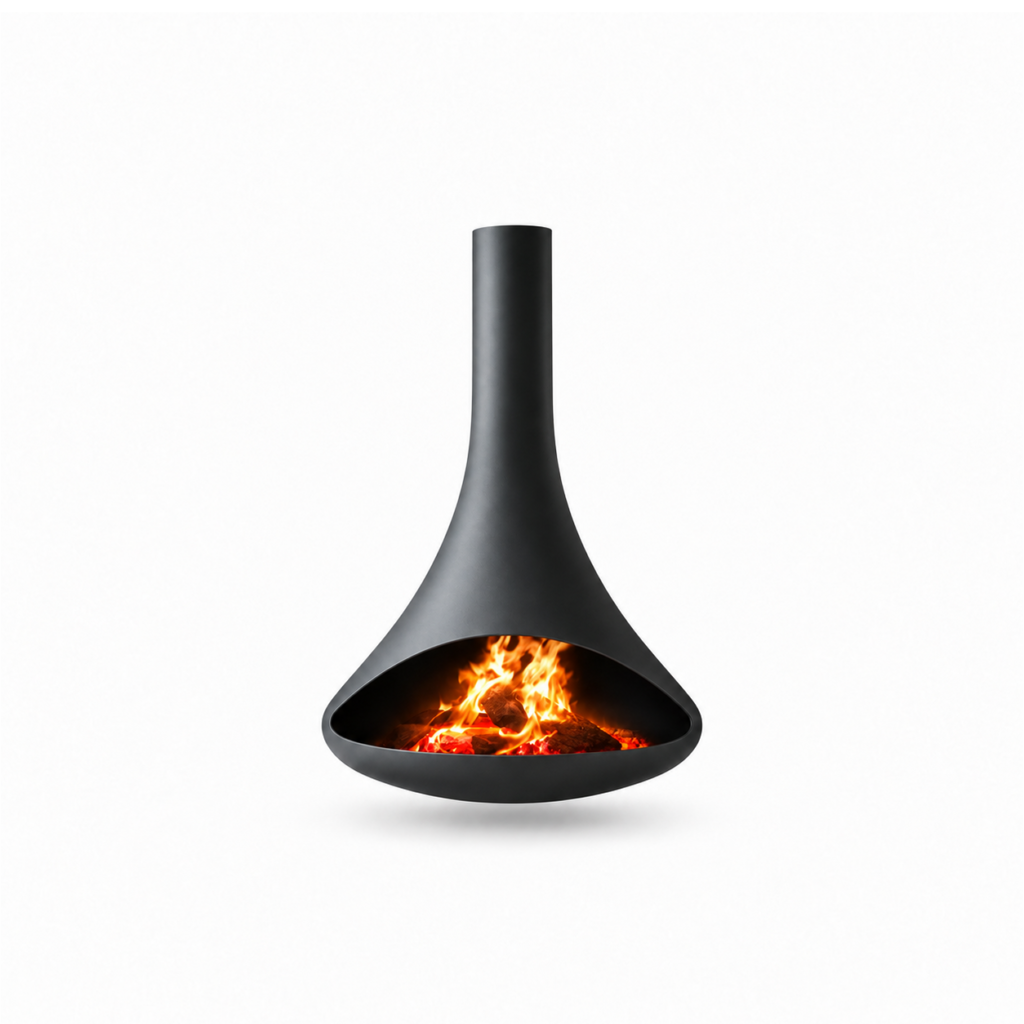 CX-5 Suspended Wood Fireplace - white background product view