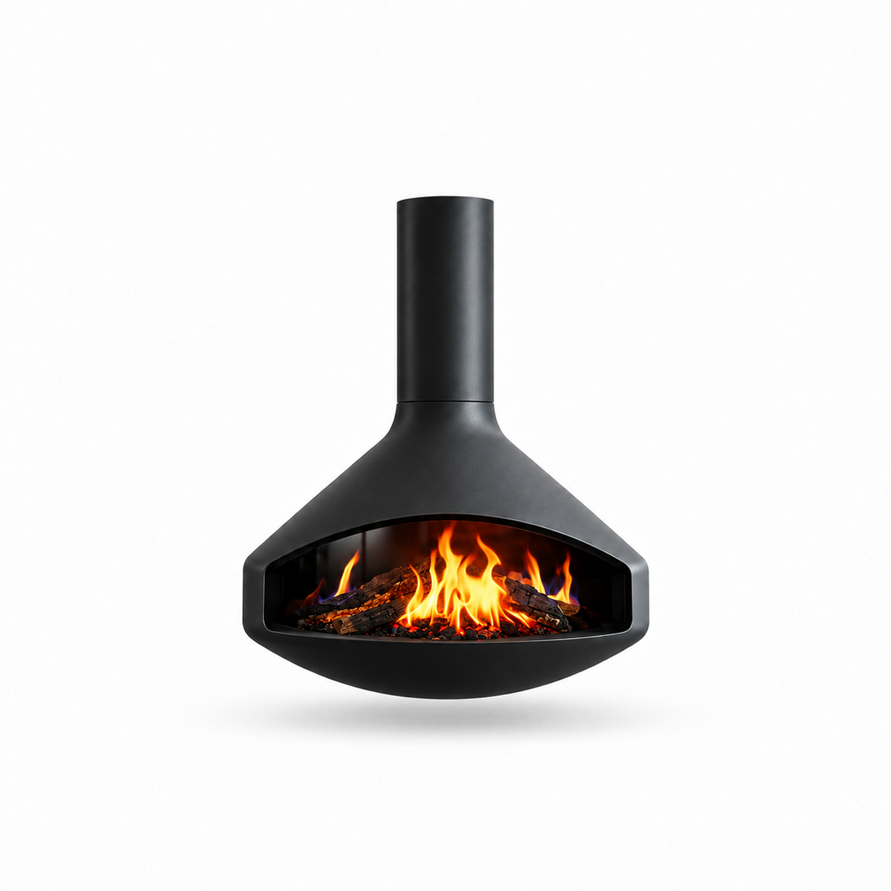 CX-7 Suspended Wood Fireplace - white background product view