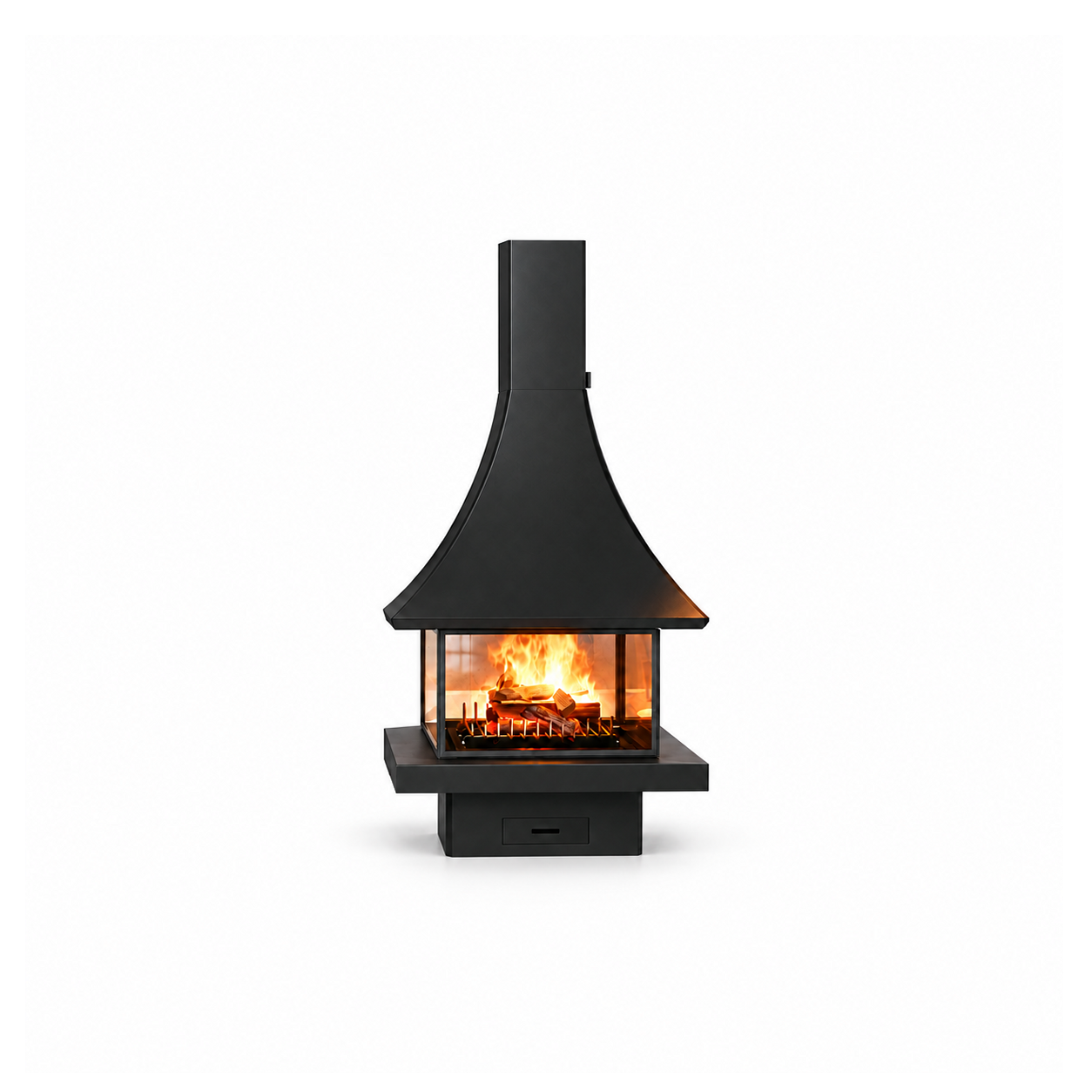 CX-9 Central Wood Fireplace - white background product view