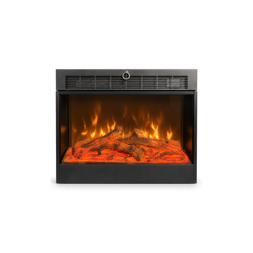 TLB-99A-2 open-front style electric fireplace insert, front product view on white