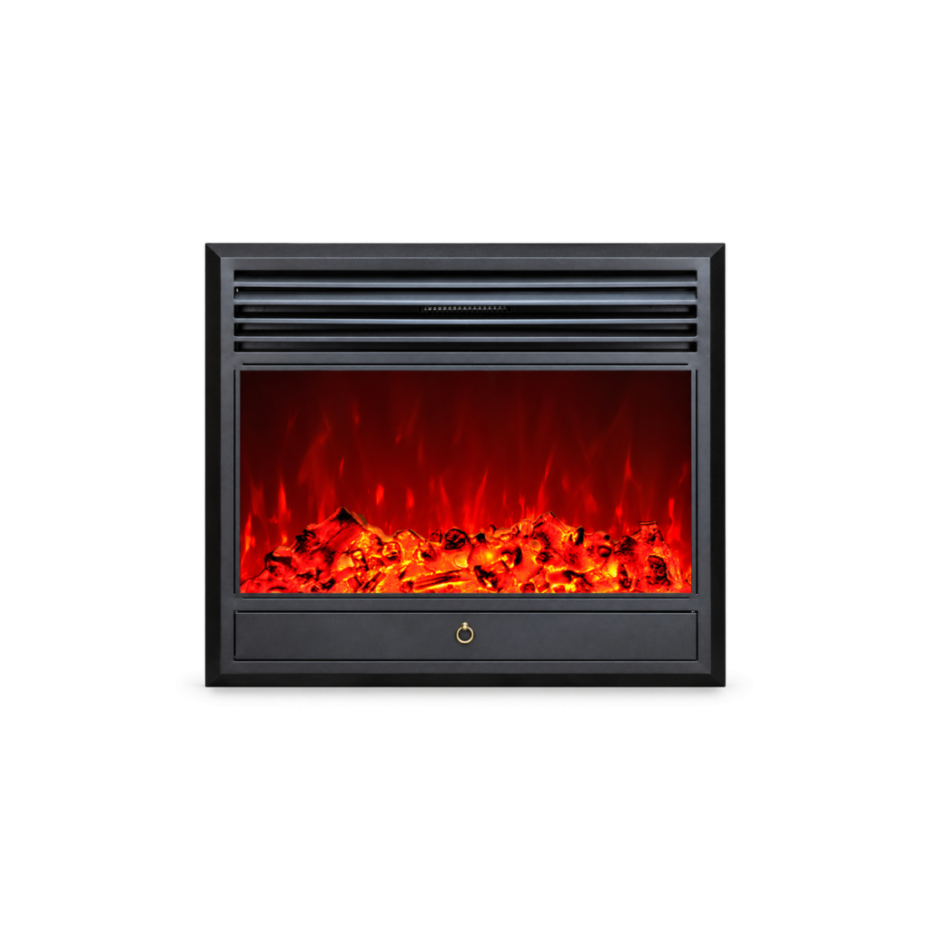 TLB-99A-7 louvered electric fireplace insert, front product view on white