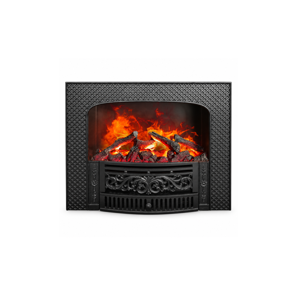 Insert de cheminée à vapeur d’eau à motif de treillis TLB-99B-4B, vue de face du produit sur fond blanc
