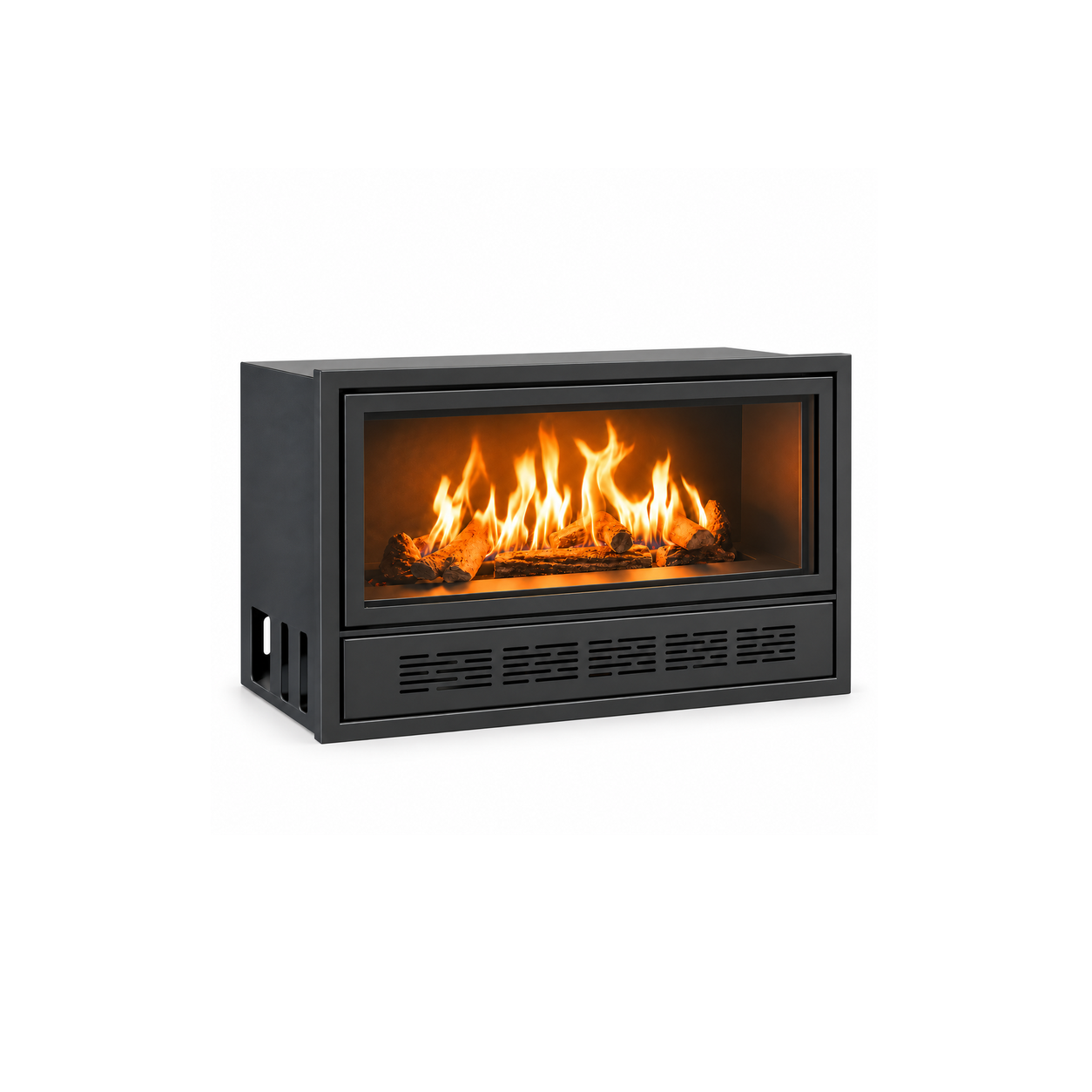 SXRX-C-001-900 Black Framed Gas Fireplace shown against a white background; illustrative product view