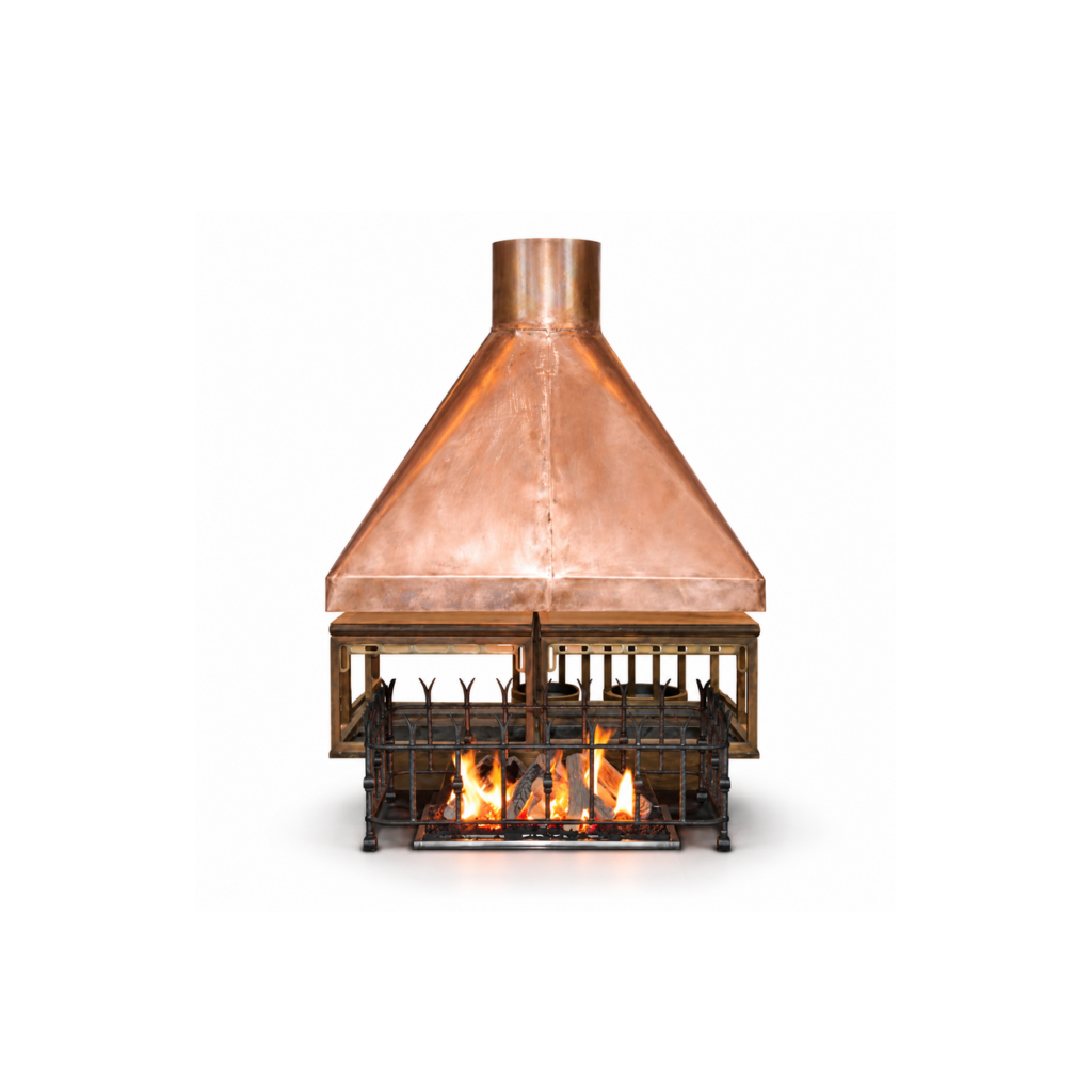 Copper-Tone Canopy Gas Fireplace - product on white background