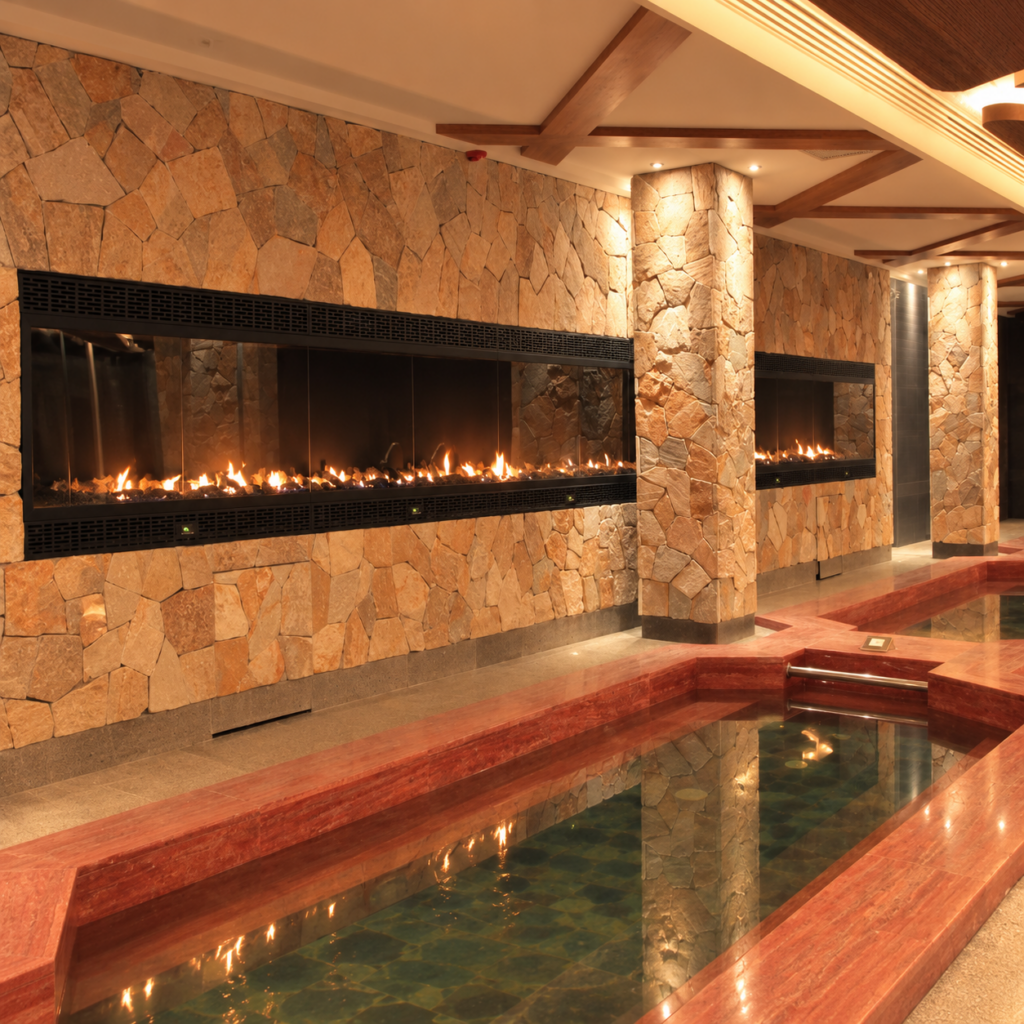 Linear Spa Gas Fireplace - original-scene appearance reference