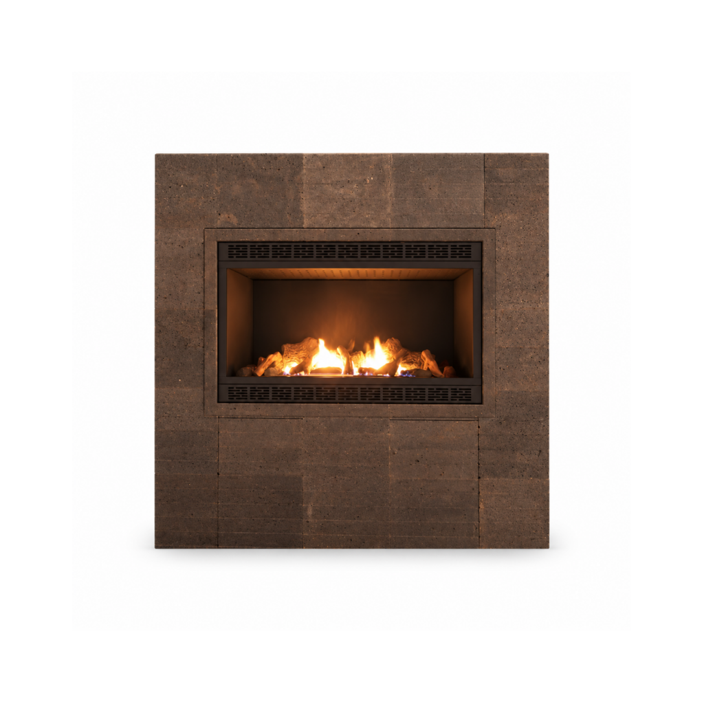 Square Built-In Gas Fireplace - product on white background
