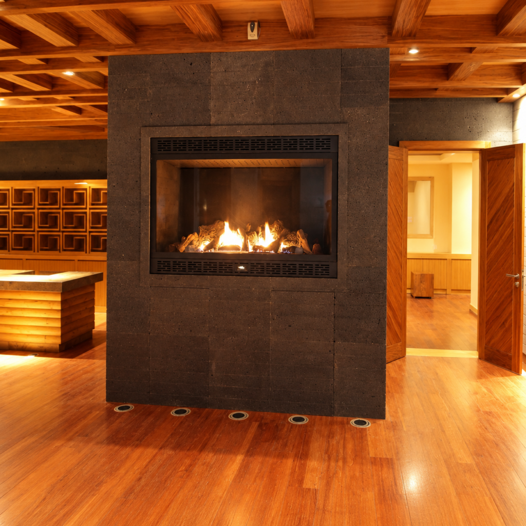 Square Built-In Gas Fireplace - original-scene appearance reference