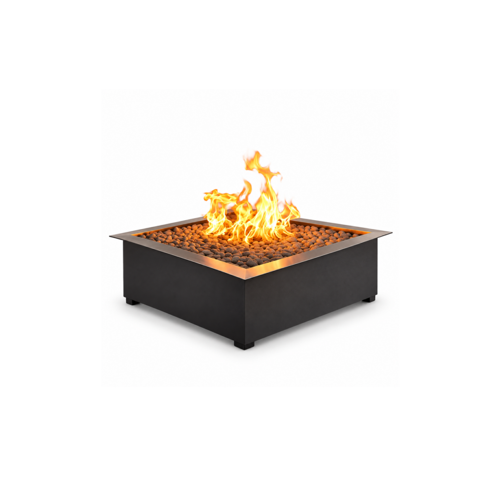 Square Outdoor Gas Fire Table - product on white background