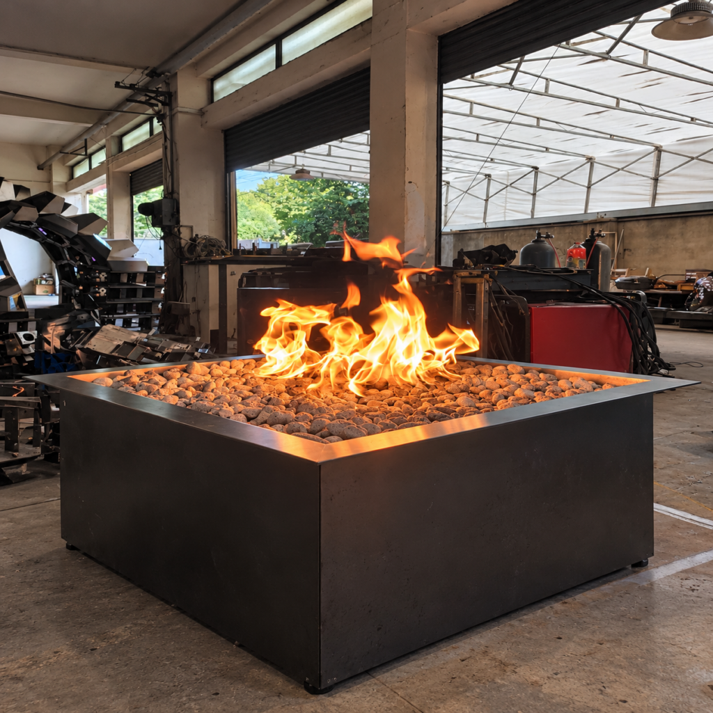 Square Outdoor Gas Fire Table - original-scene appearance reference