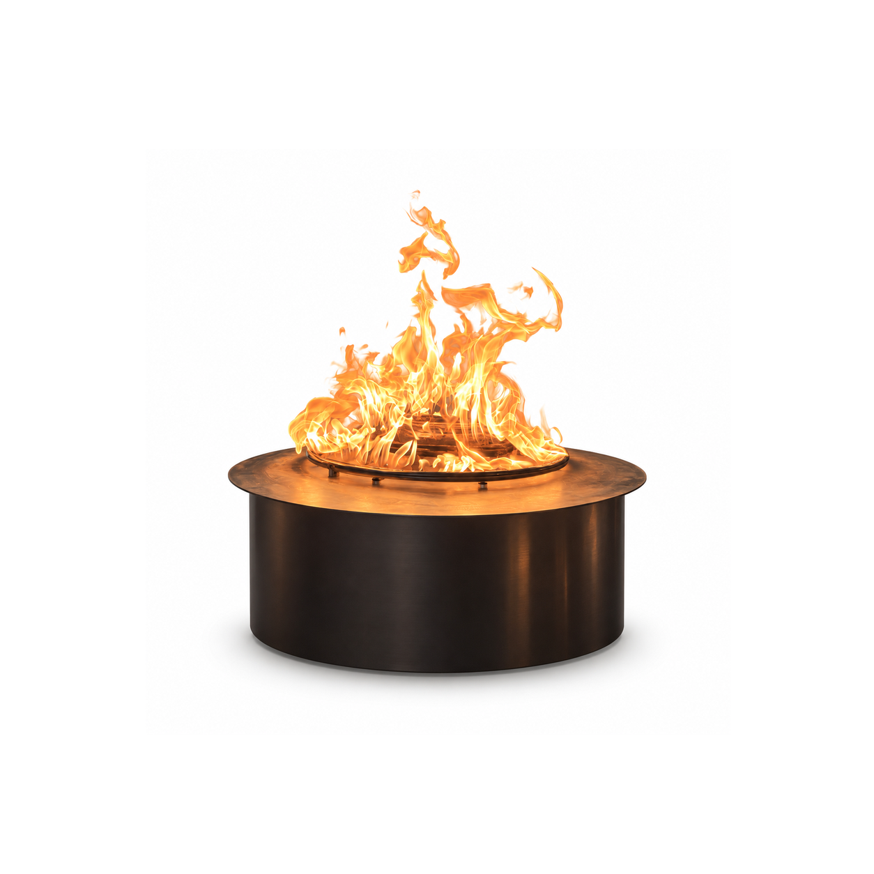 Dark Round Gas Fire Pit - product on white background