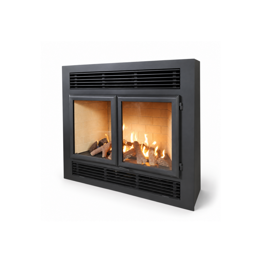 Double-Door Gas Fireplace Insert - product on white background