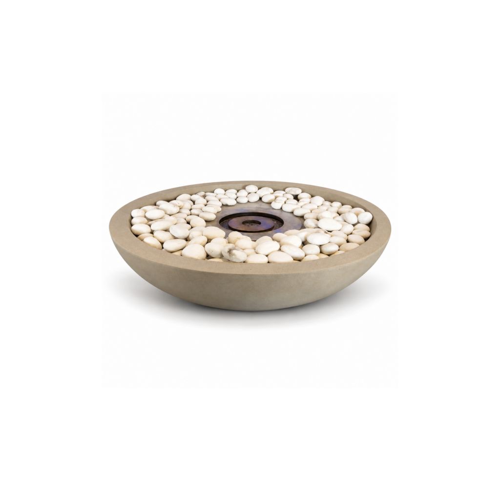 Wide Pebble Gas Fire Bowl - product on white background