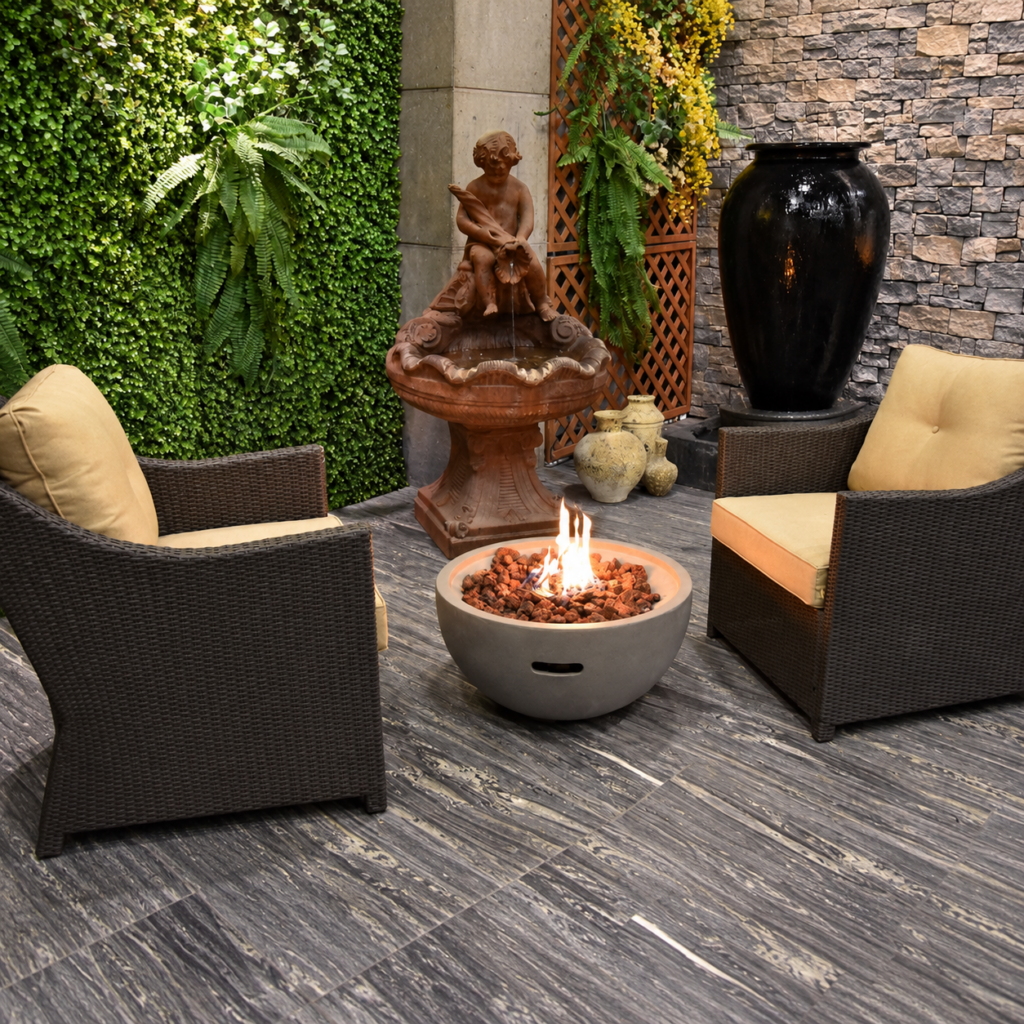 Compact Bowl Gas Fire Pit - original-scene appearance reference