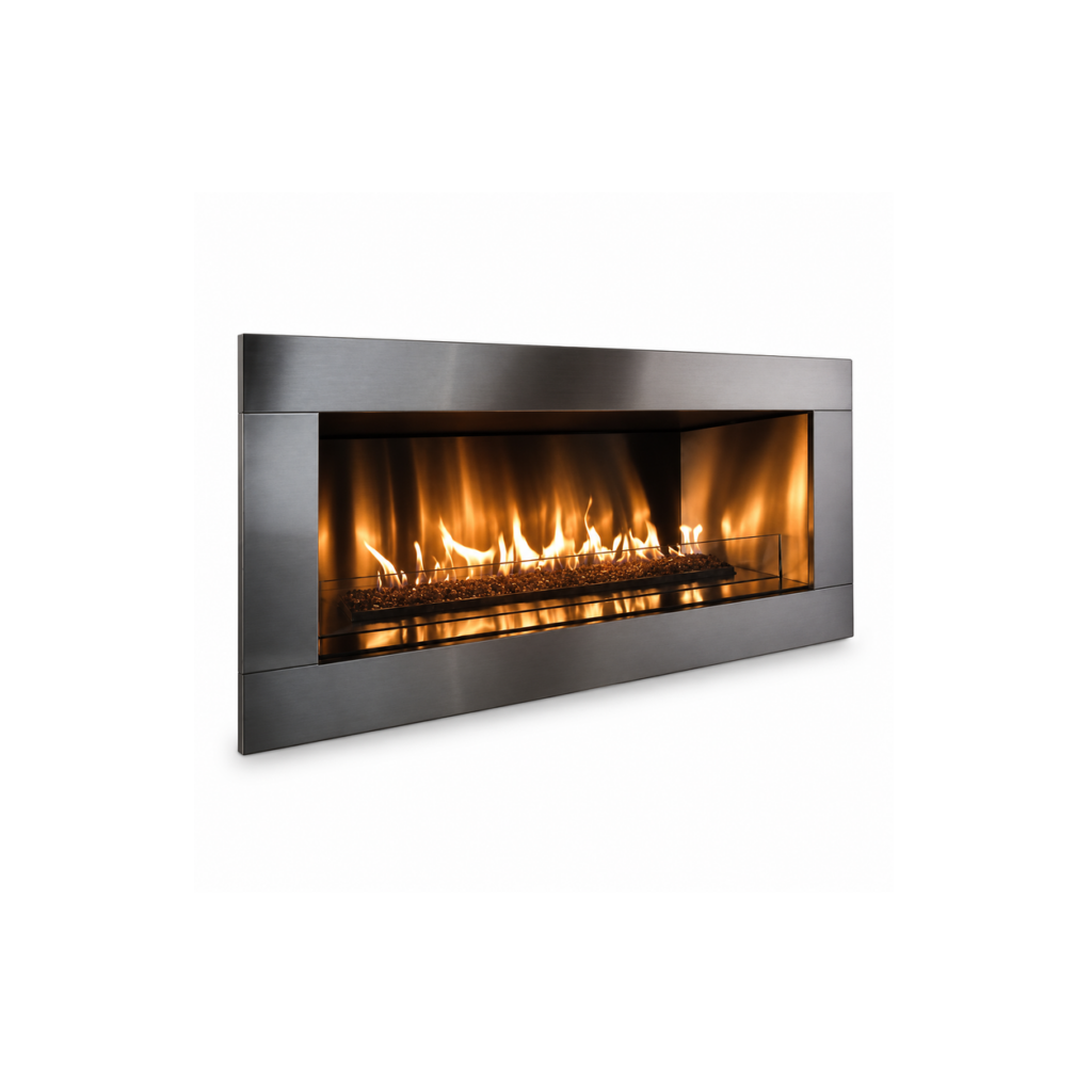 Metal-Frame Outdoor Gas Fireplace - product on white background