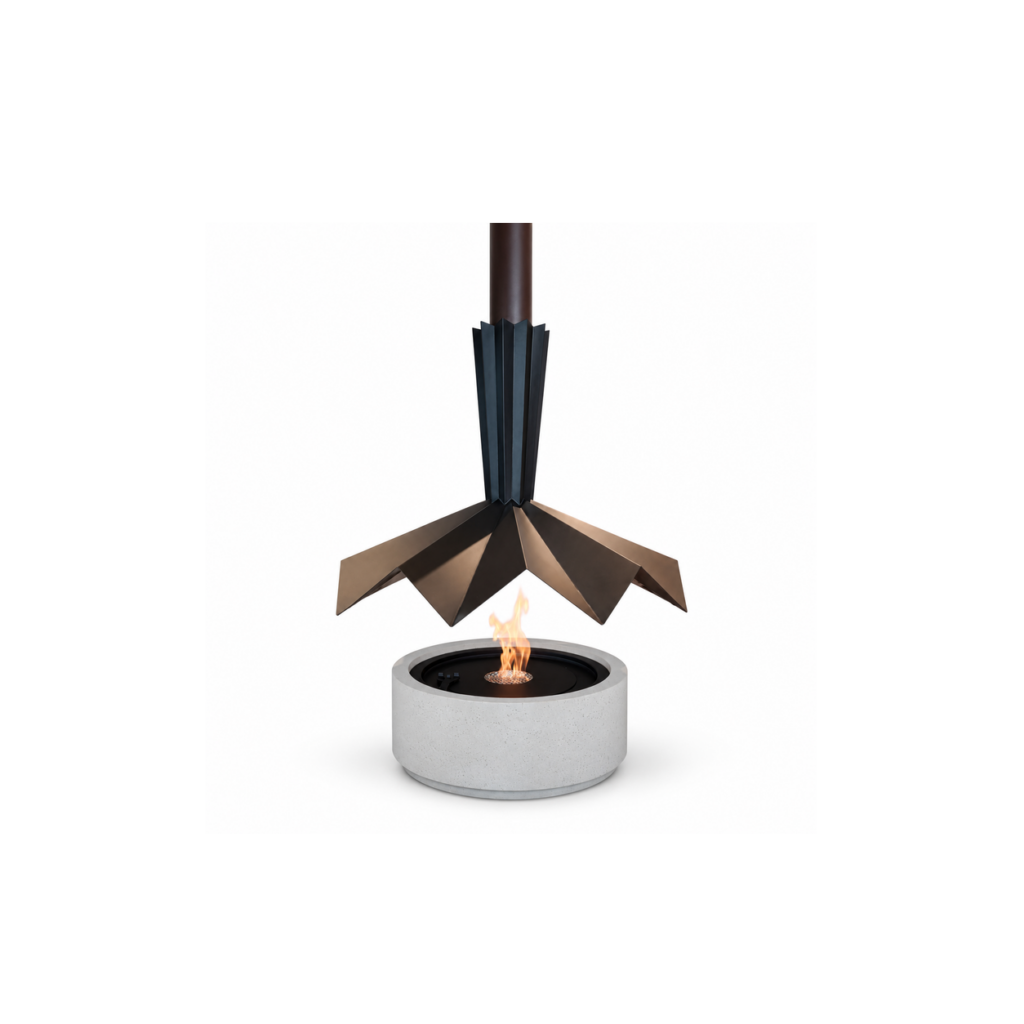 Octagonal Canopy Dual-Option Fireplace - product on white background