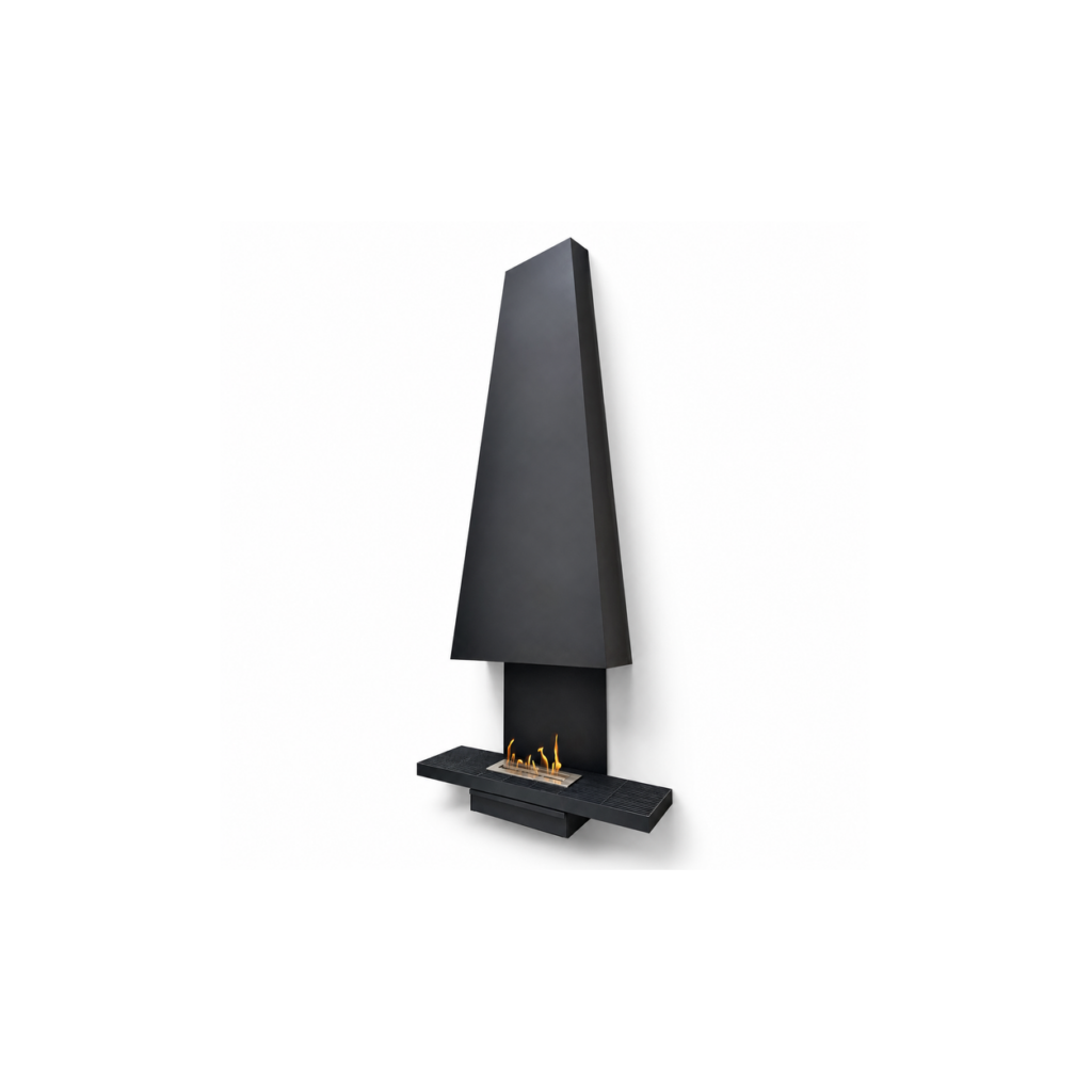 Wall-Backed Canopy Ethanol Fireplace - product on white background