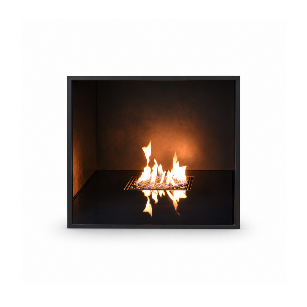 Recessed Square Gas Fireplace - product on white background